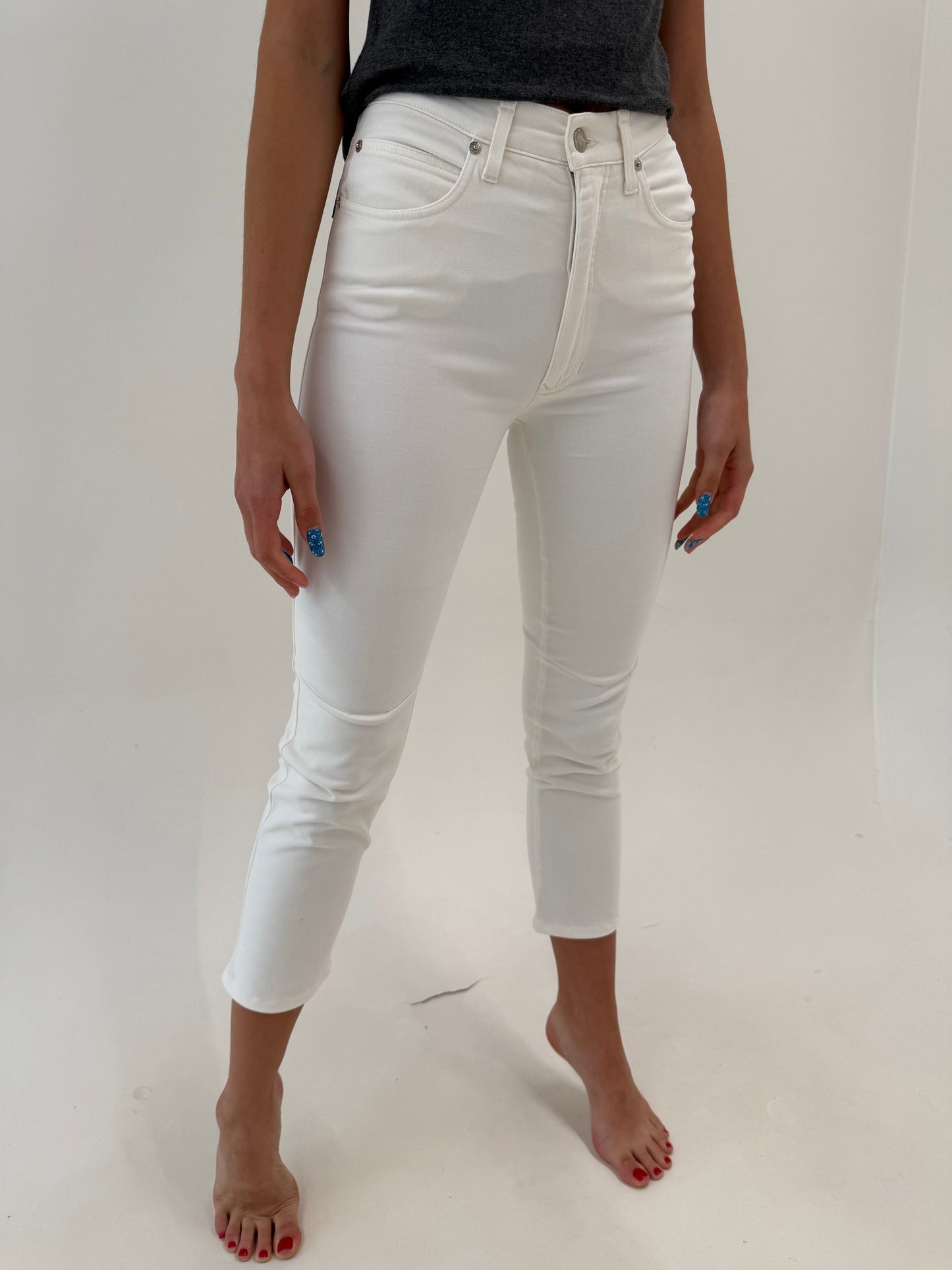 Jeans luxury Rocco Barocco ultra confort modelatori petite cu talie înaltă