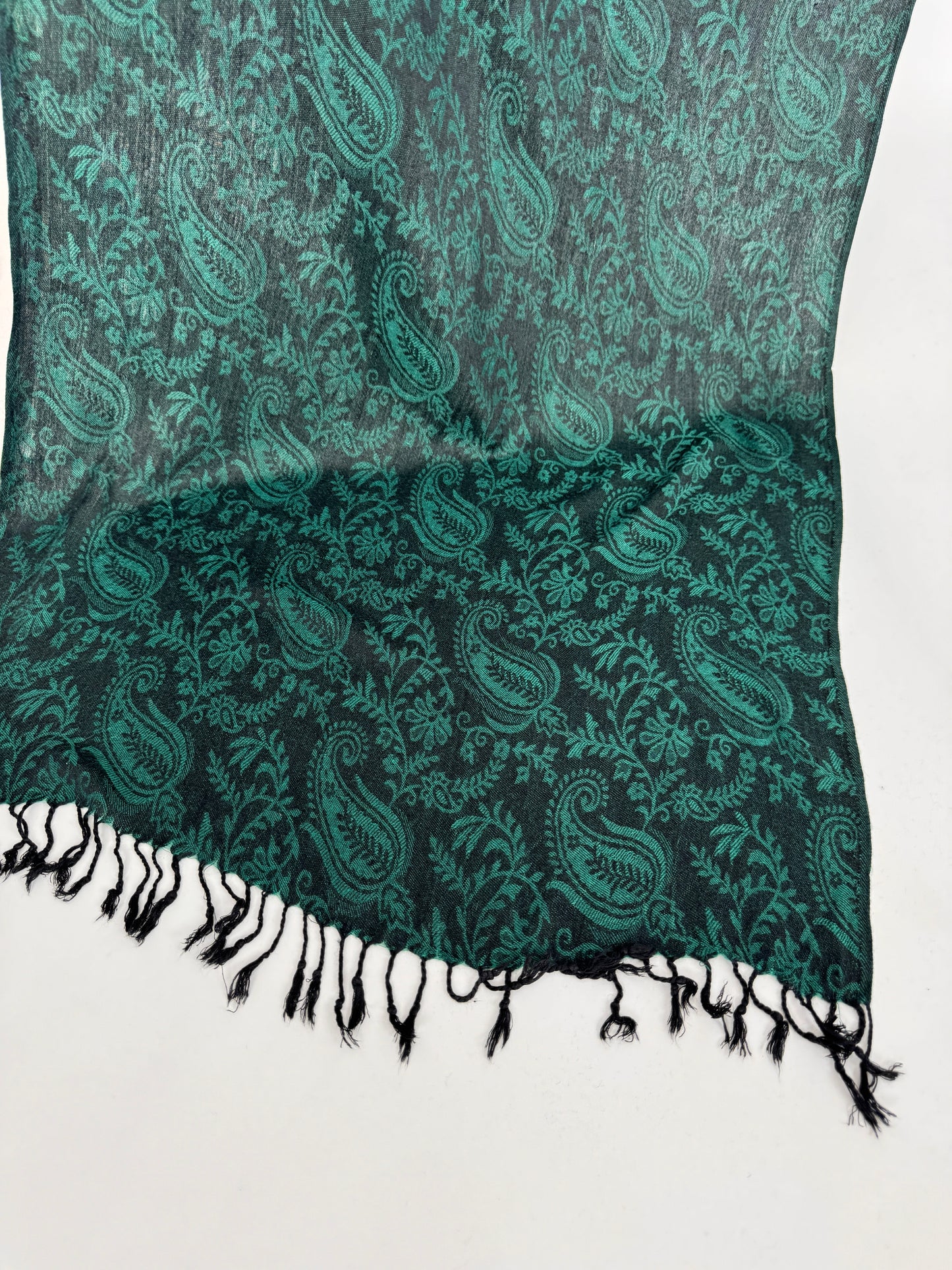 Sal XXL cu print paisley forest green cu negru