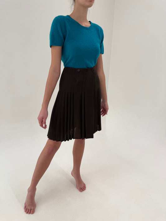 Fustă luxury plisata Les Copains din lanita extrafina de primăvară