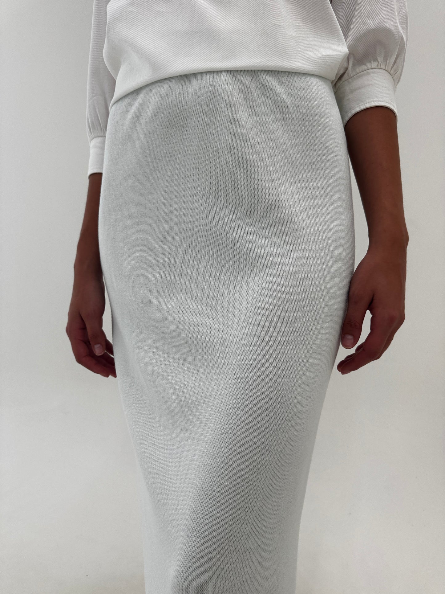 Fustă maxi creion din tricot premium de bumbac