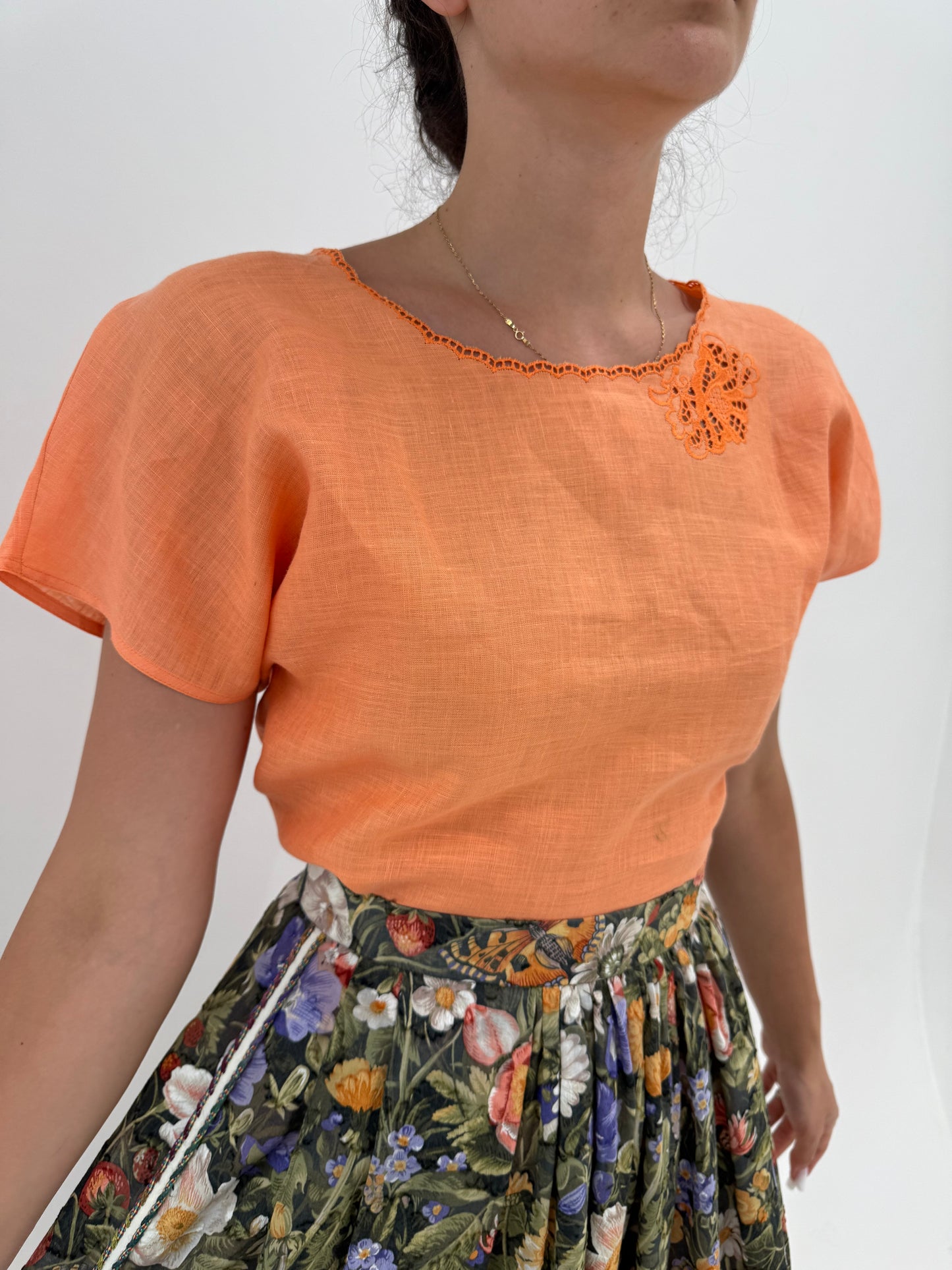 Top excepțional din in Marella by Max Mara cu broderie