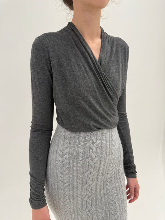 Bluză petrecută Max Mara cu fronseu  din jerse extafin