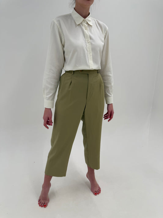 Pantaloni Burberry camel cu pense din lanita extrem de subțire de primăvară-vară