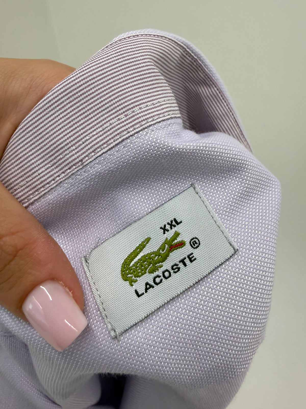 Cămașa lavandă Lacoste din bumbac premium texturat