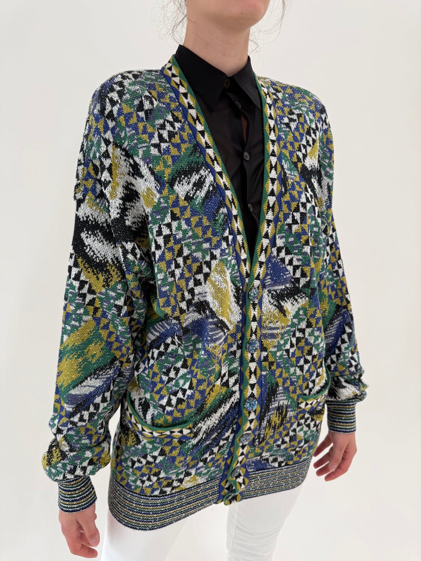 Cardigan luxury Missoni de vară din jerse specific brandului