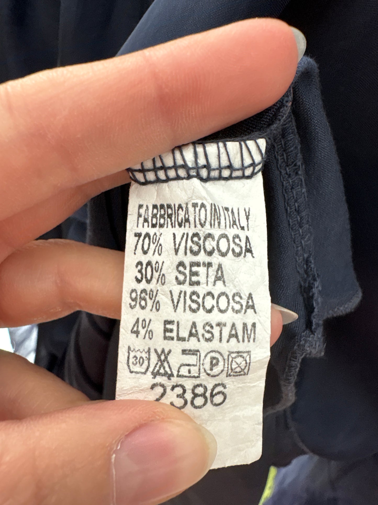 Top drapat jeans blue din mătase naturală