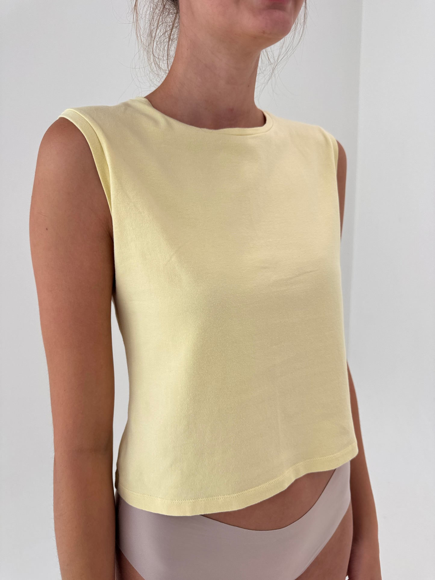 Top Max Mara butter yellow din bumbac excepțional