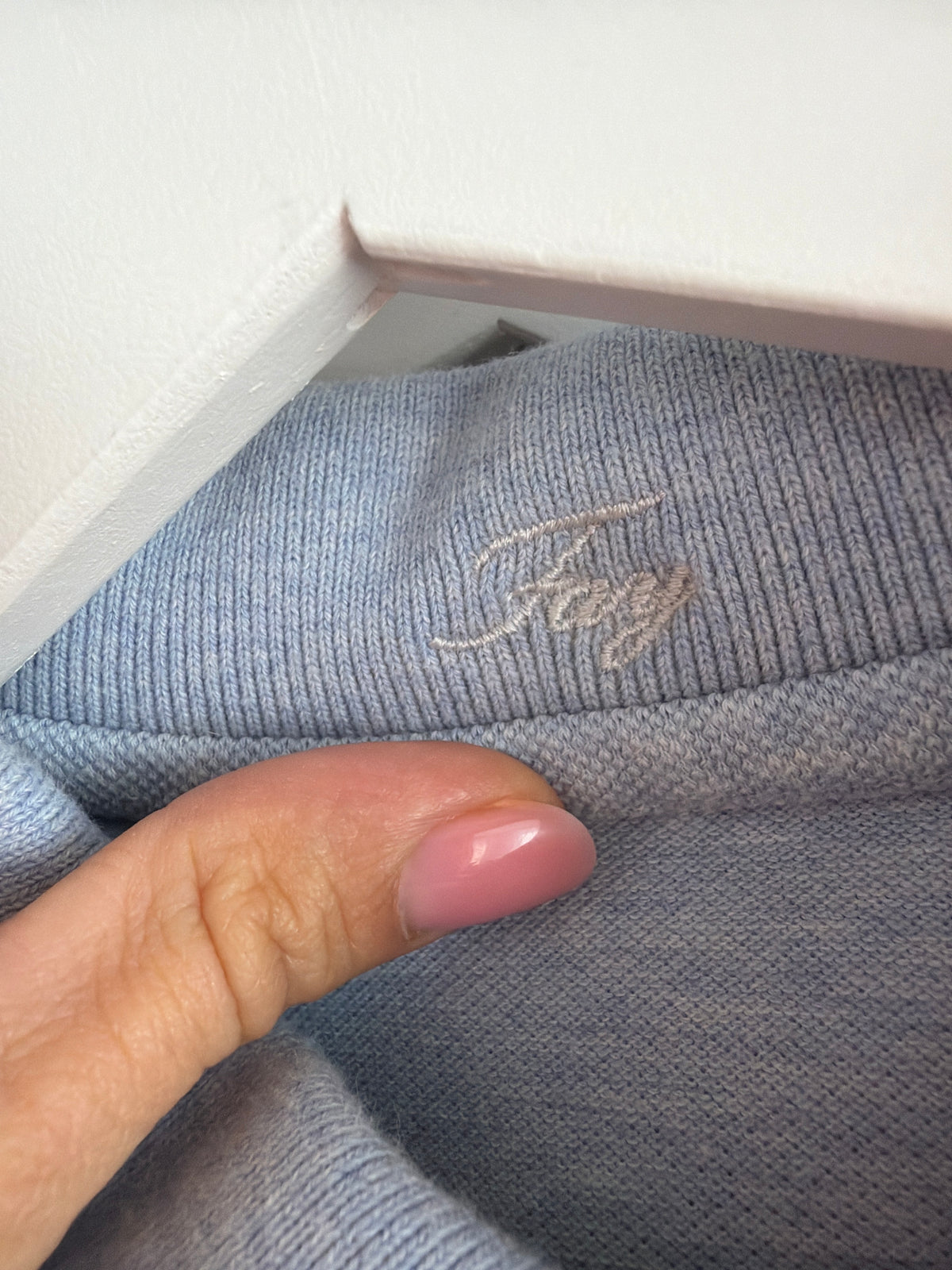 Top polo baby Blue de brand luxury italian Fay din bumbac de gramaj mare