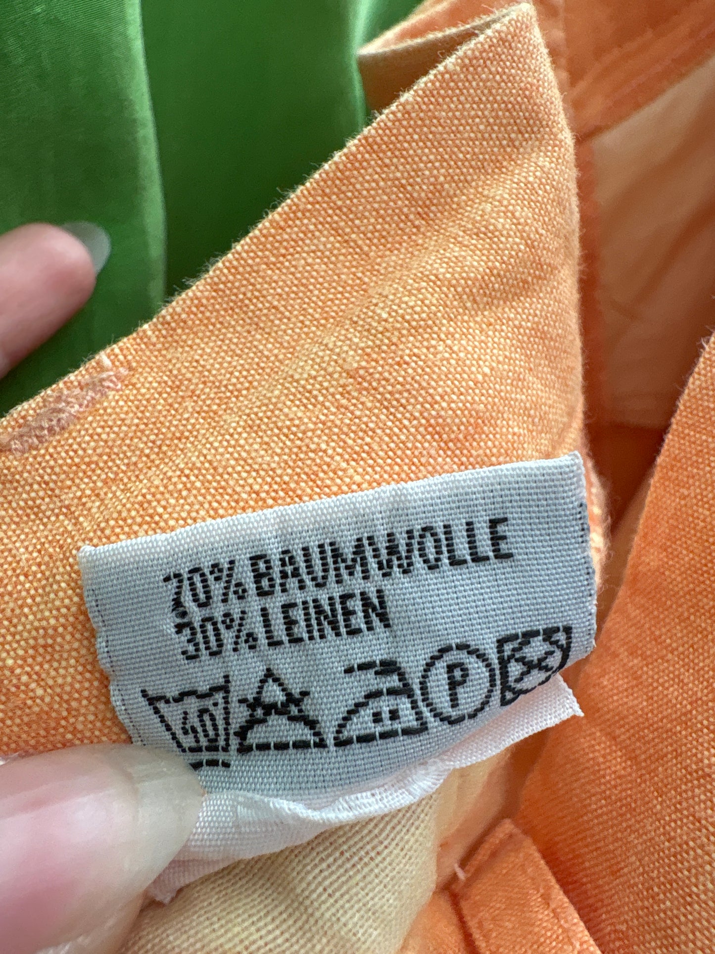 Pantaloni petite din pânză premium apricot orange