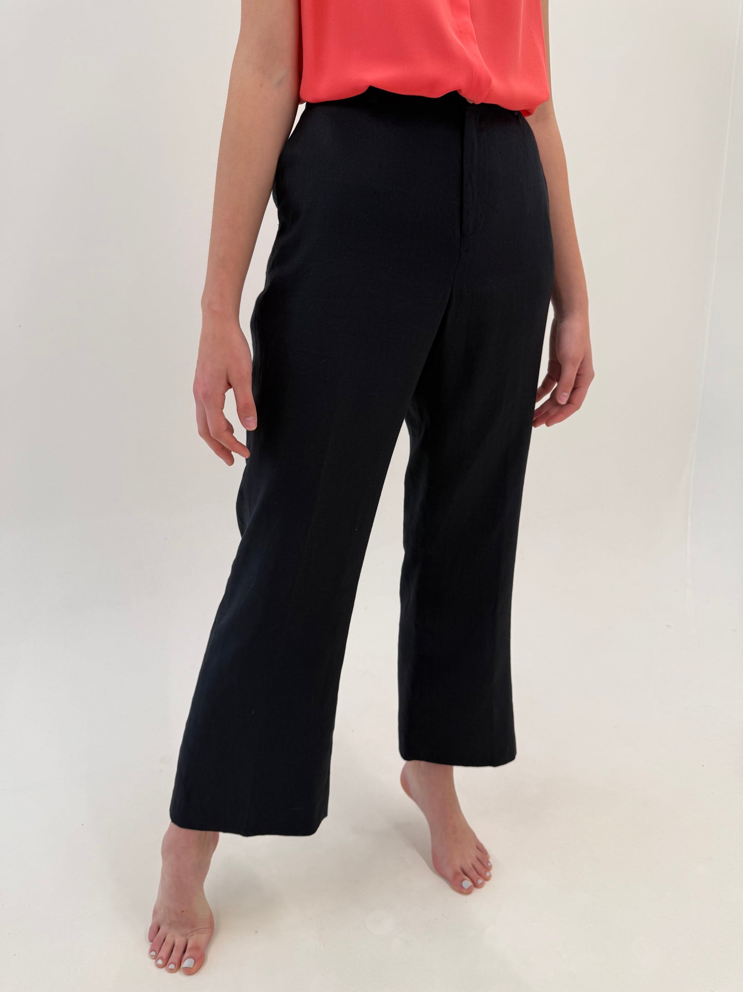 Pantaloni Ralph Lauren din in în croi drept