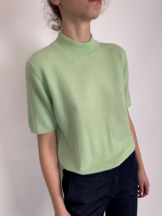 Top din cașmir pistachio green