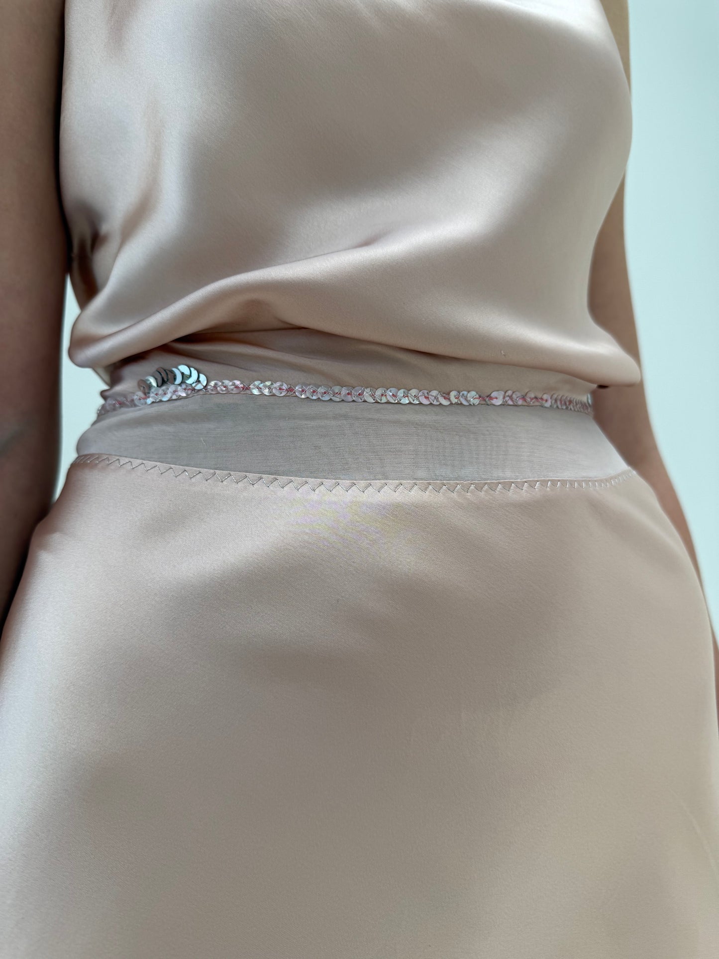 Set dusty Pink italian din mătase naturală plină satinata în bie