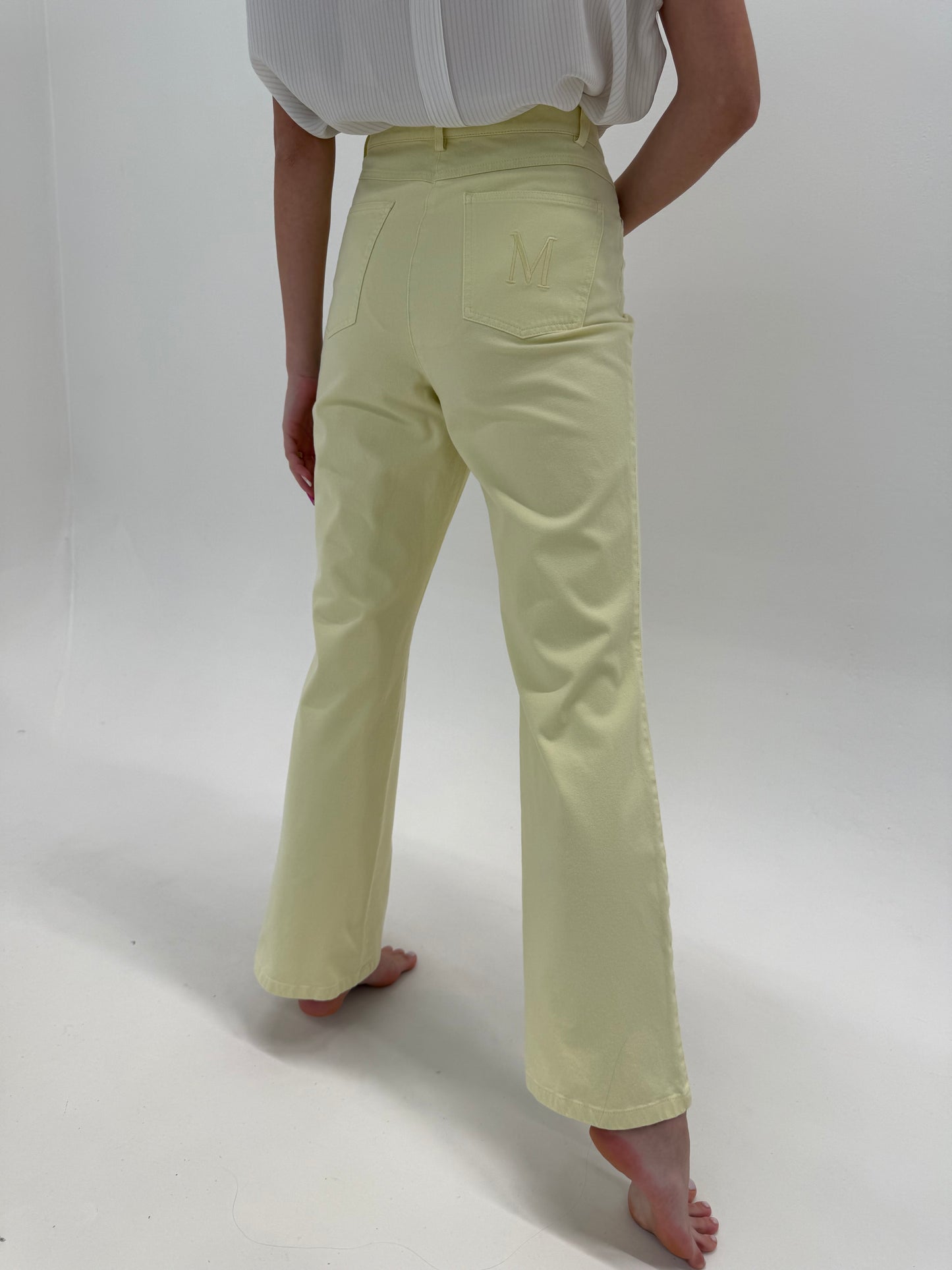 Pantaloni luxury Madeleine vanilla yellow ultra confort tall modeltori
