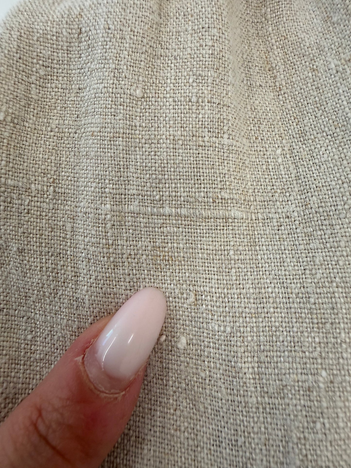 Pantaloni din pânză de in sand nude petite cu talie ultra înaltă elastică