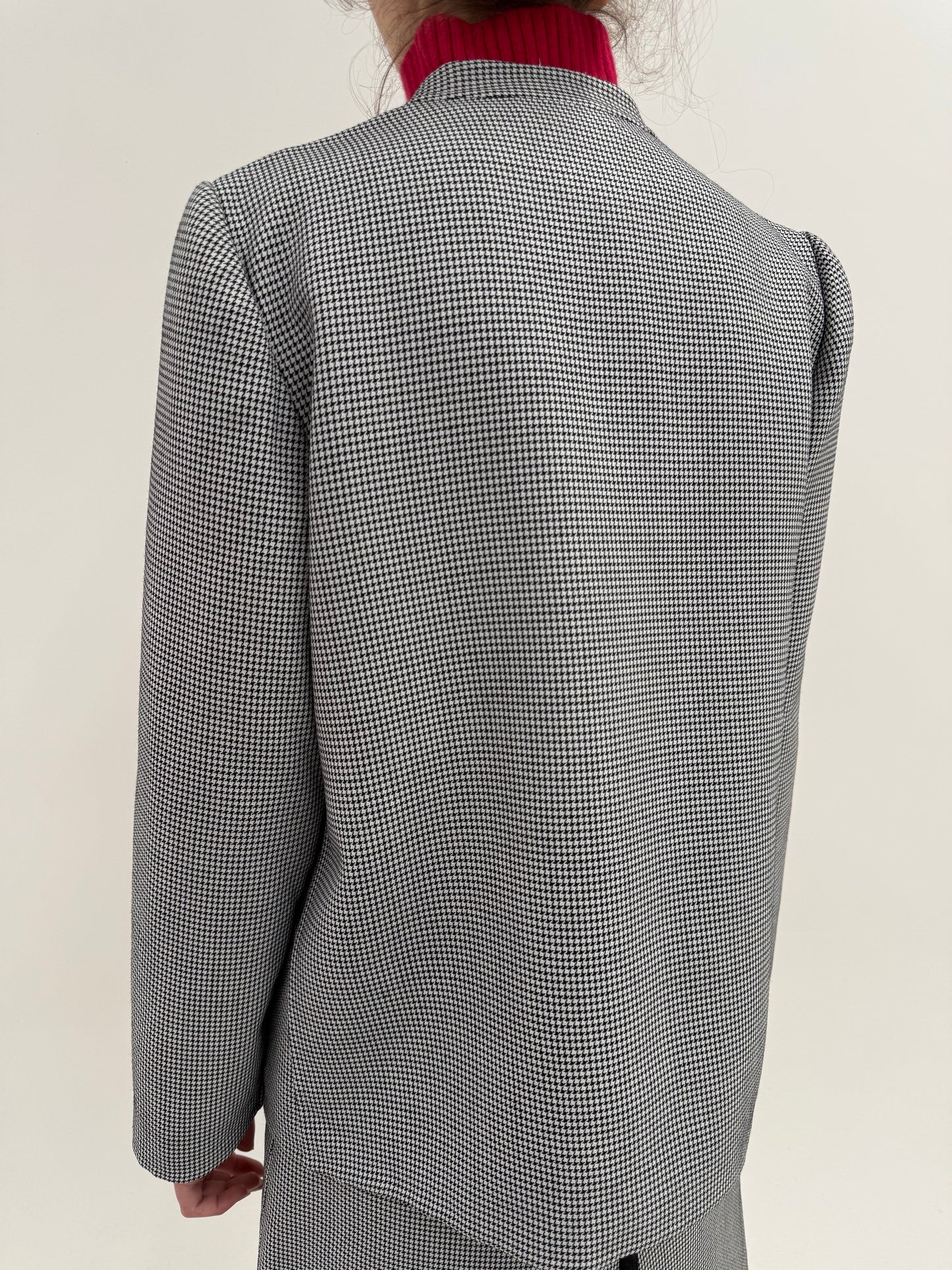 Deux piece old vintage early 80s în croi boxy retro modern houndstooth