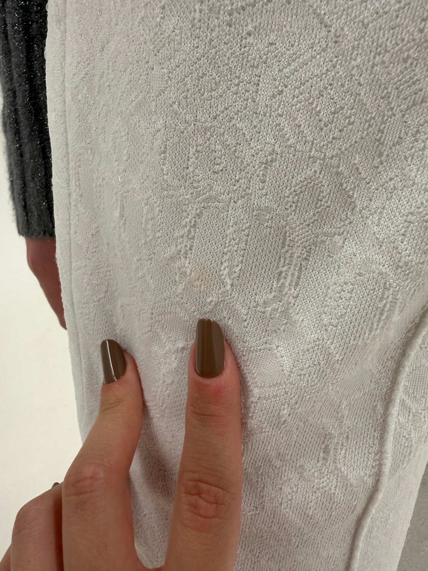 Pantaloni vintage din brocart cu inserții fine argintii și talie ultra înaltă