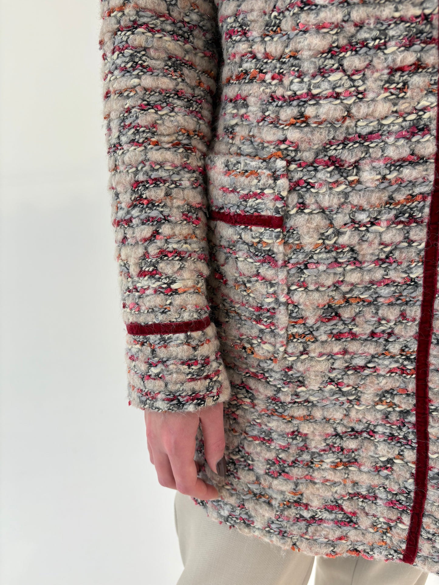 Palton în stil Chanel din boucle excepțional în culori superbe