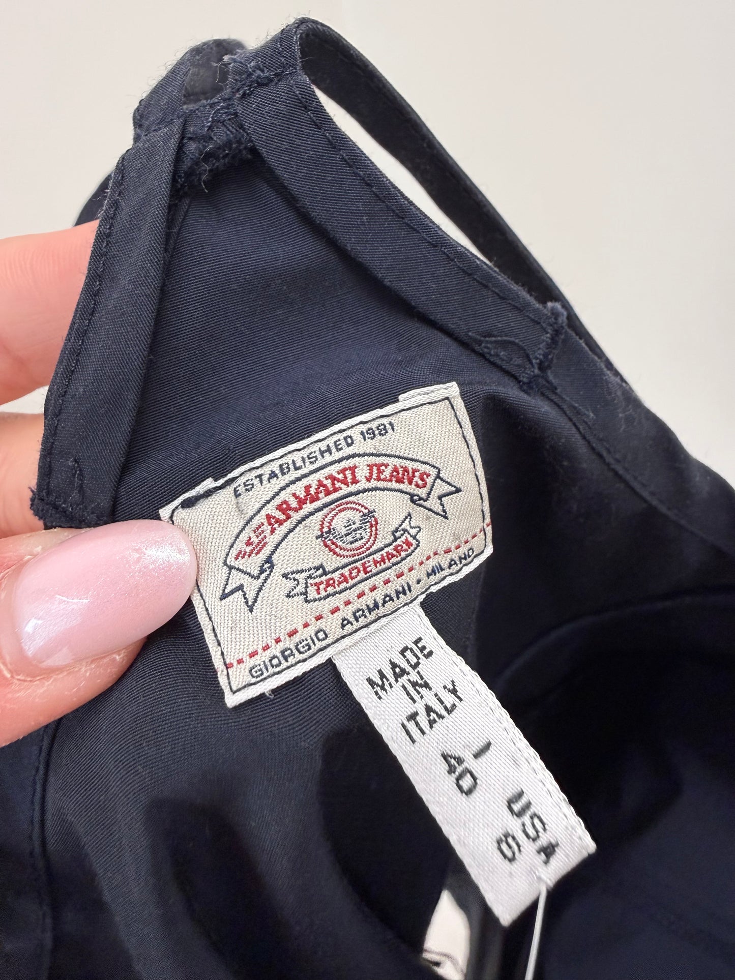 Rochie Armani din poplin excepțional Navy blue cu influențe casual