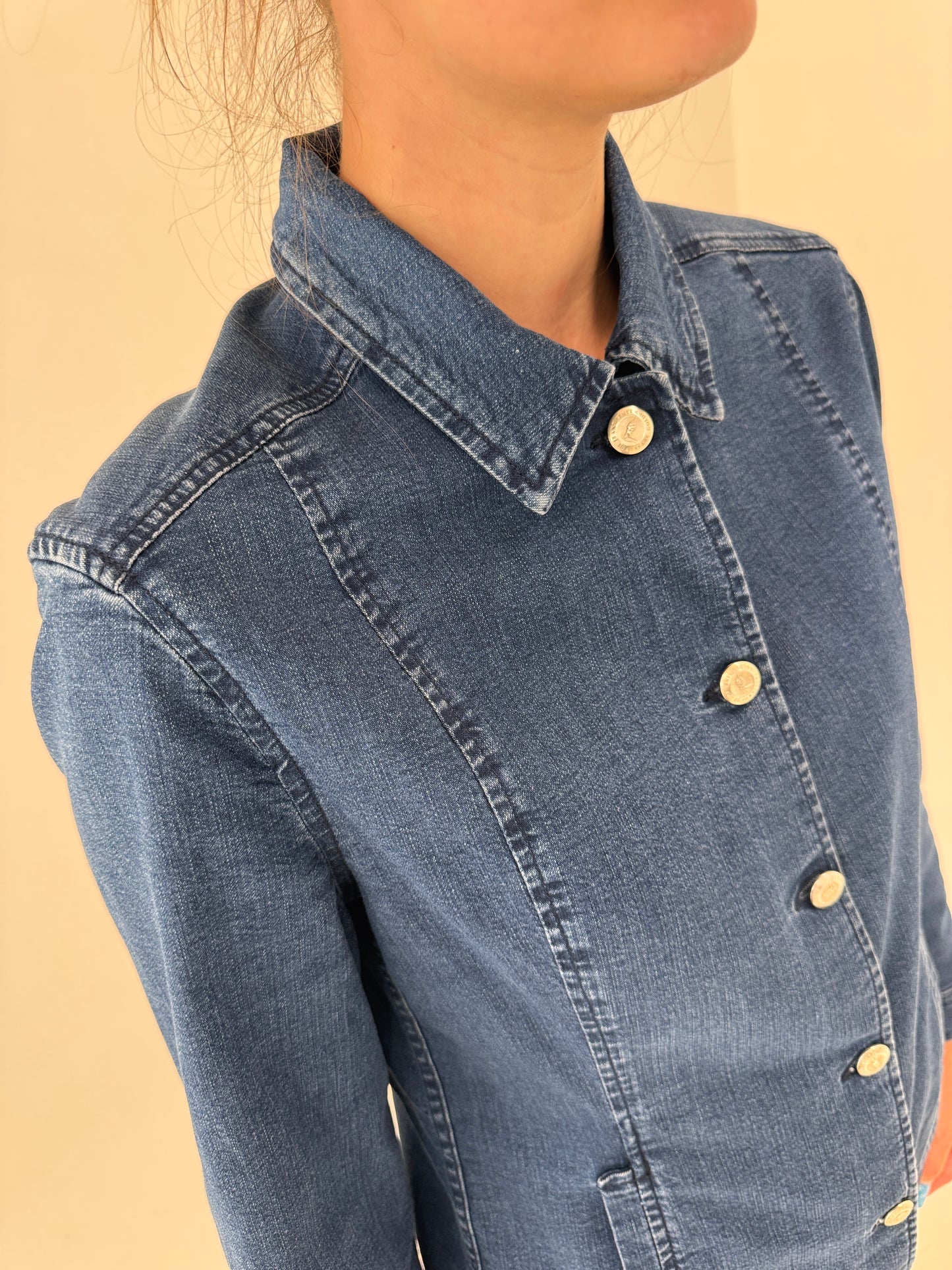 Jacheta Trussardi luxury de jeans moale ultra confort în croi actual
