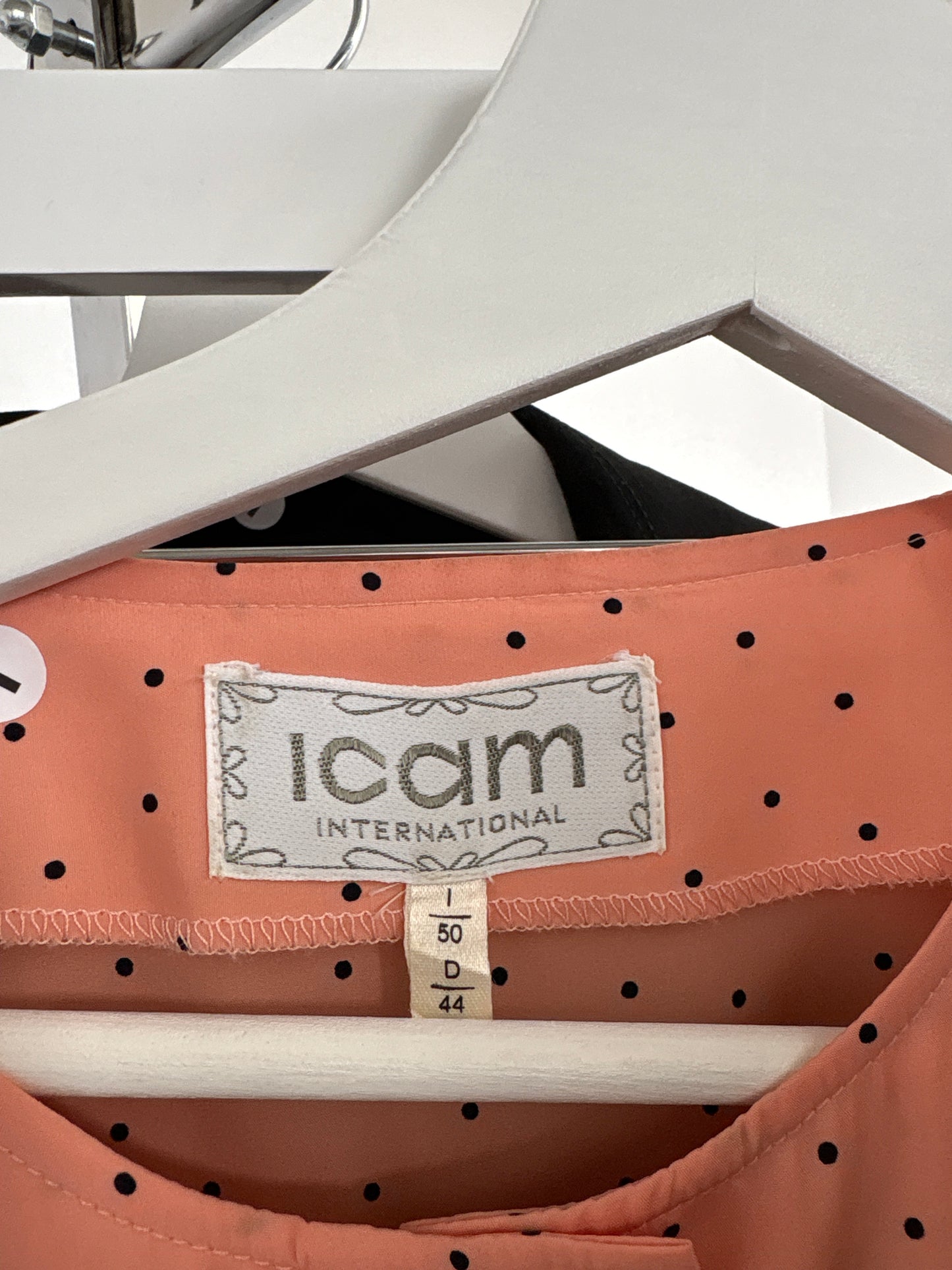 Cămașa vintage salmon pink cu funde și buline