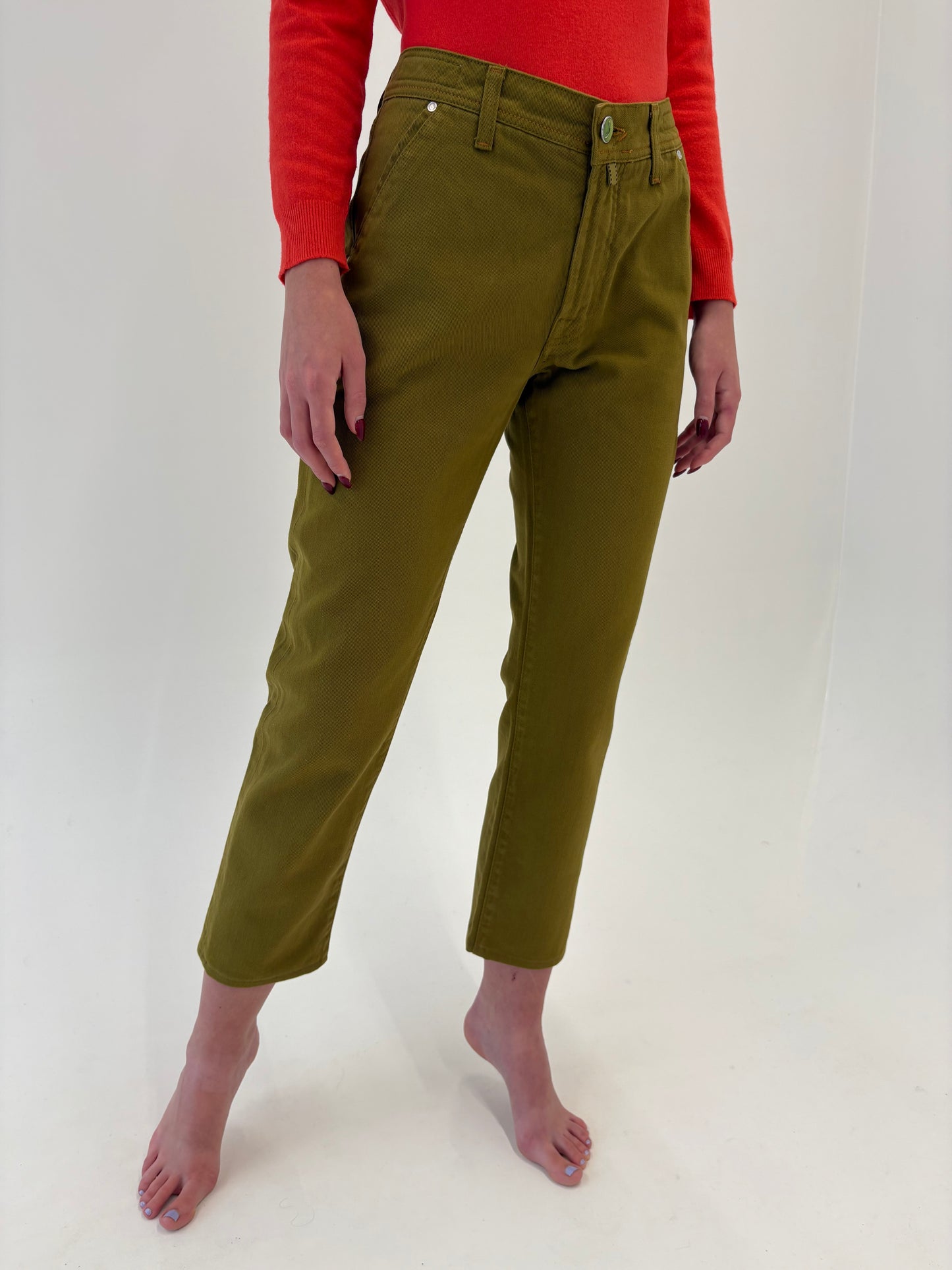 Jeans de brand luxury Jacob Cohen straight leg seaweed green