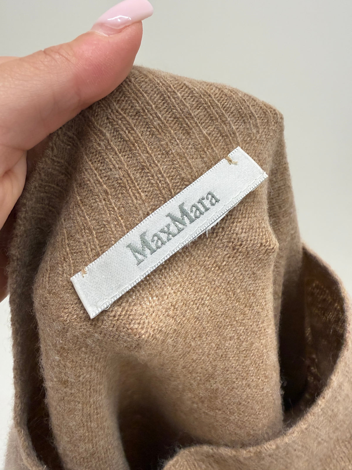 Pulover Max Mara camel din lana extrafina și cașmir