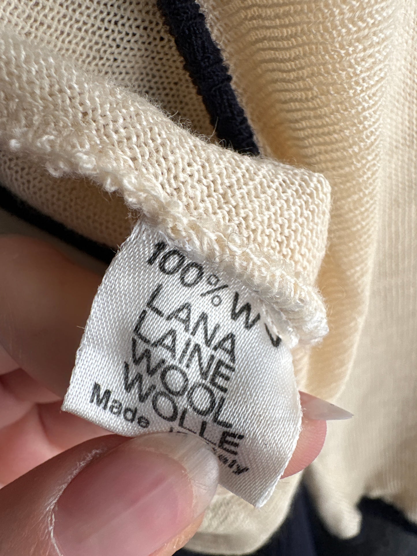 Rochie vintage luxury Rocco Barocco spectaculoasă din jerse nude cu navy blue