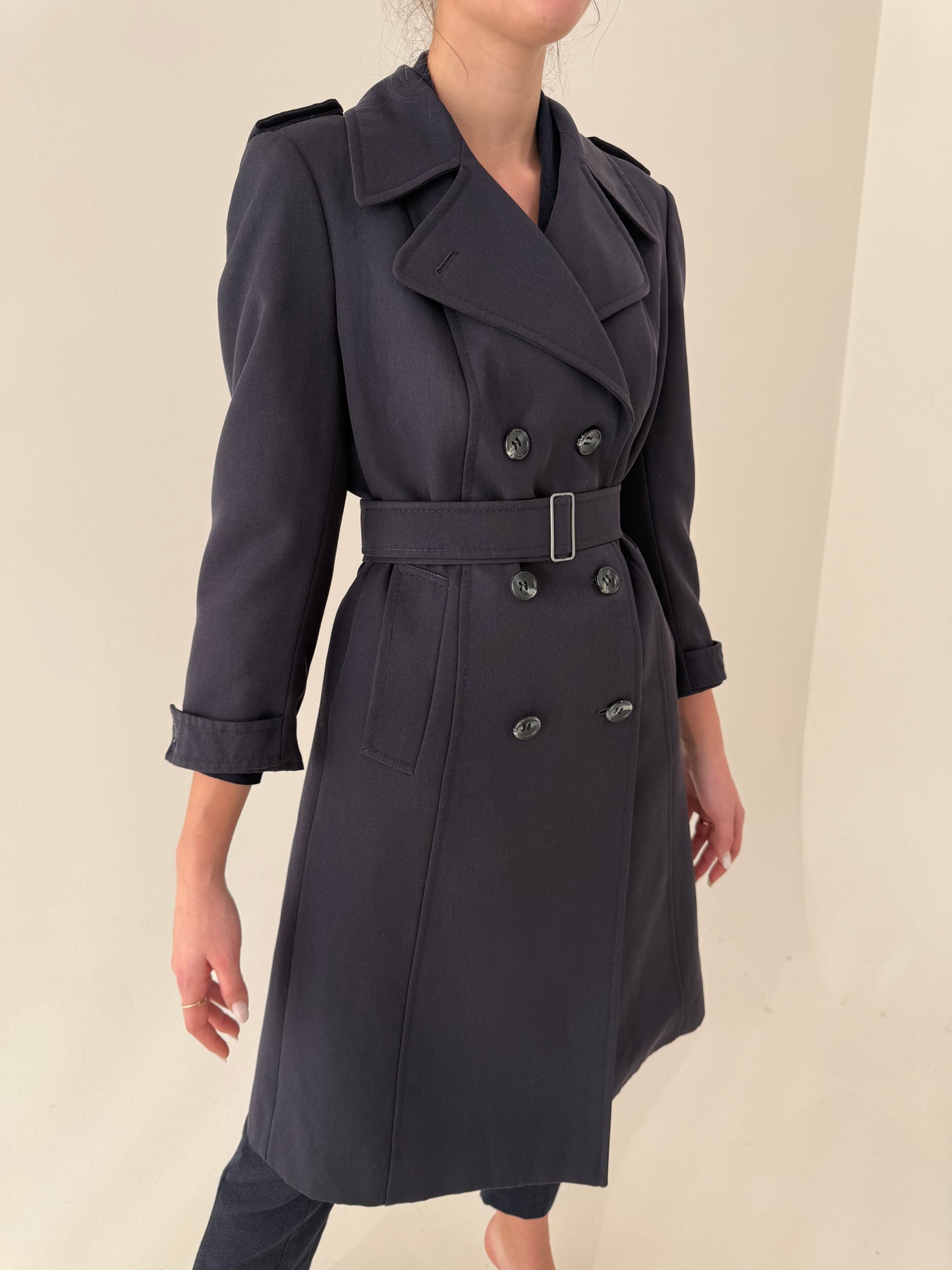 Trench suntire de primăvară din lana extrafina  impermeabilă petite