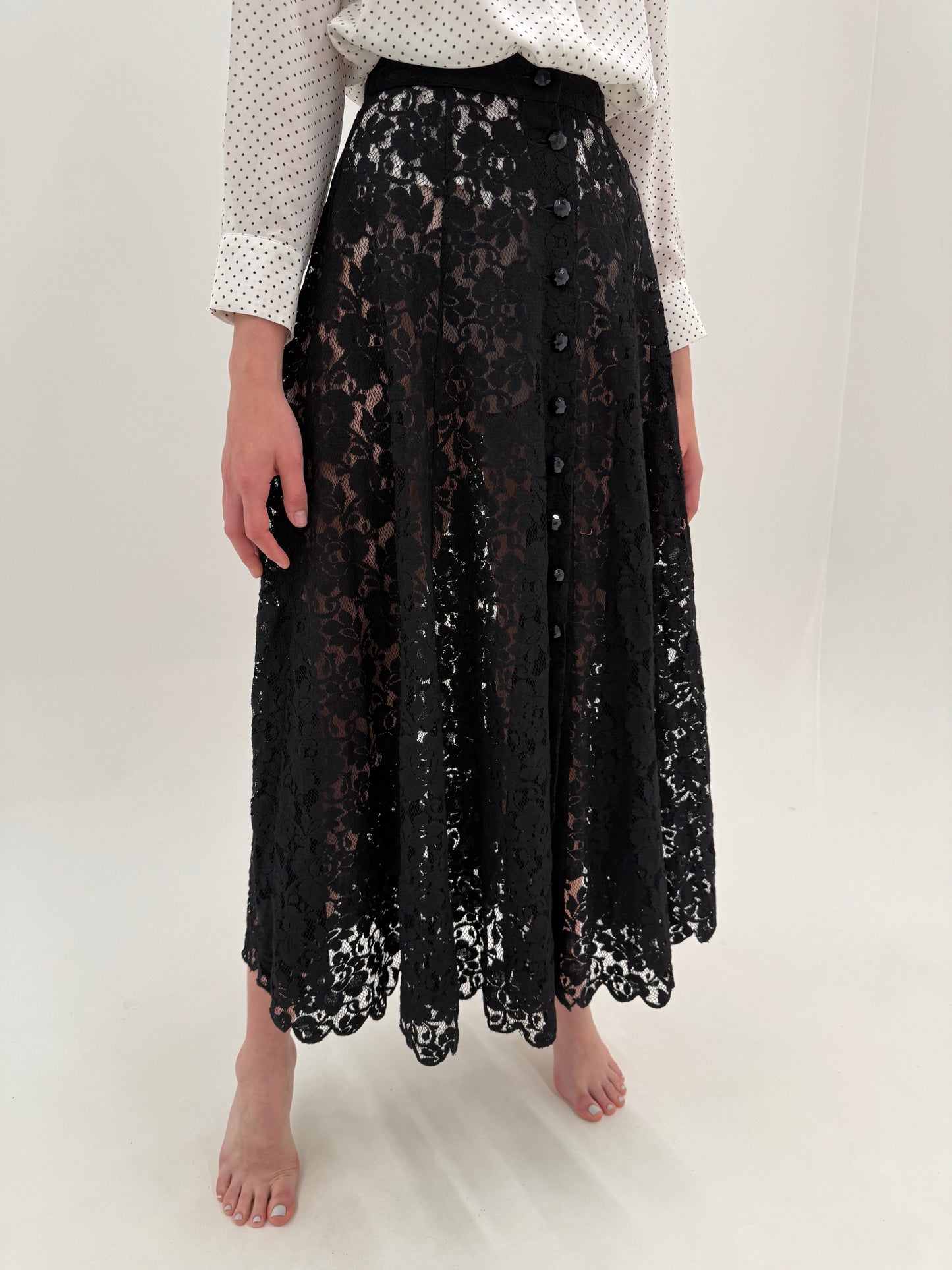 Fustă in stil Dolce&Gabbana din dantelă grea maxi ultra amplă