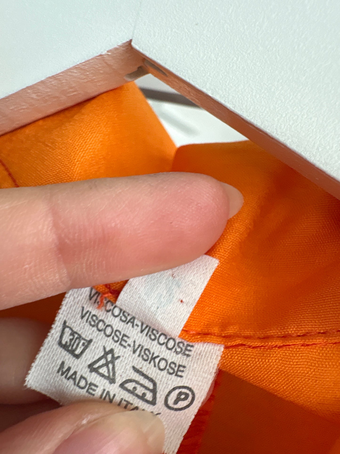 Cămașa orange vintage italiană în croi cambrat
