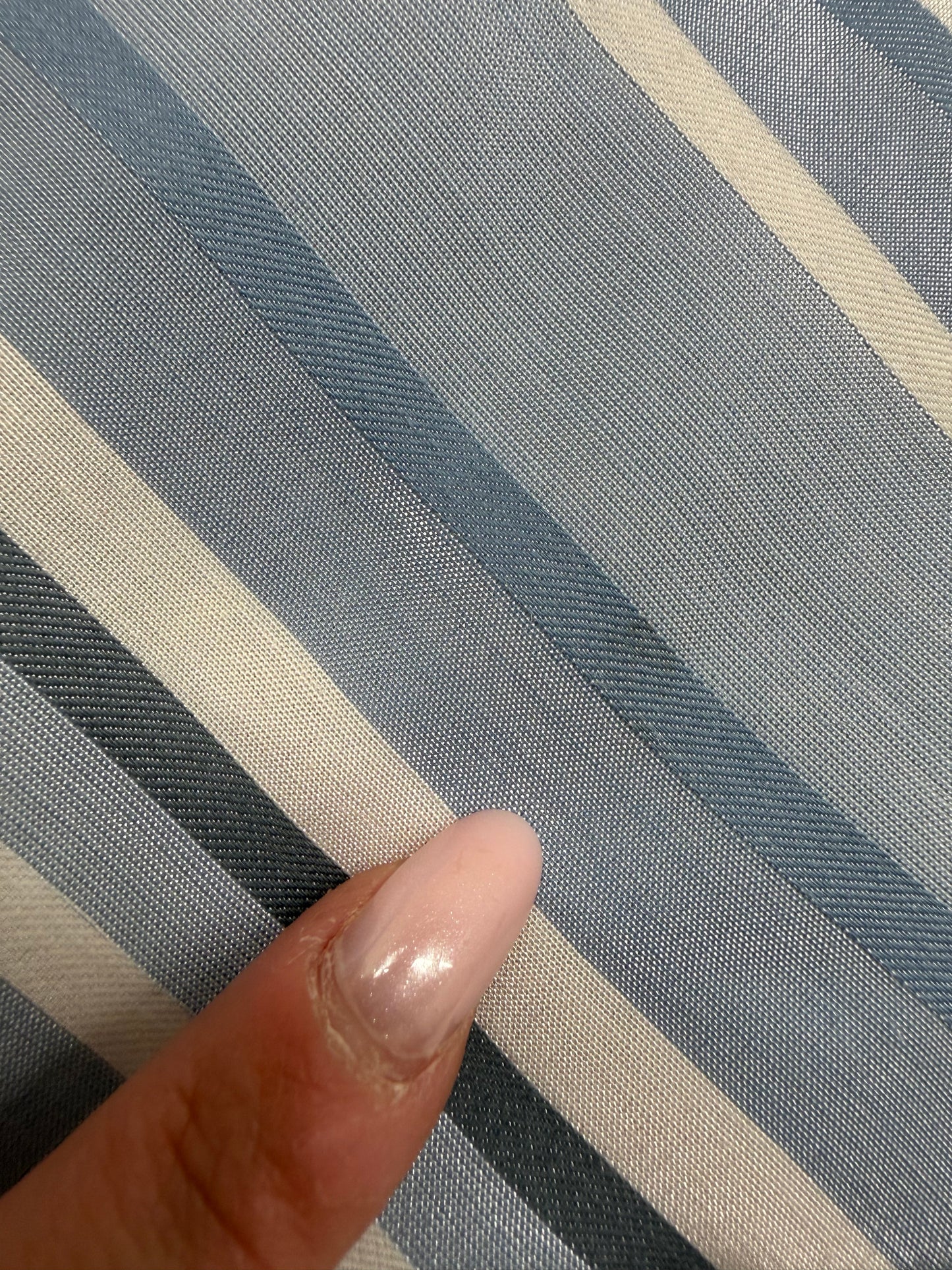Rochie în stil Prada din bumbac ușor satinat în dungi baby blue cu talie elastică