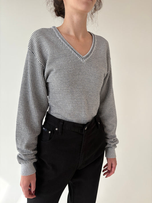 Pulover luxury tall italian in anchior din jerse texturat