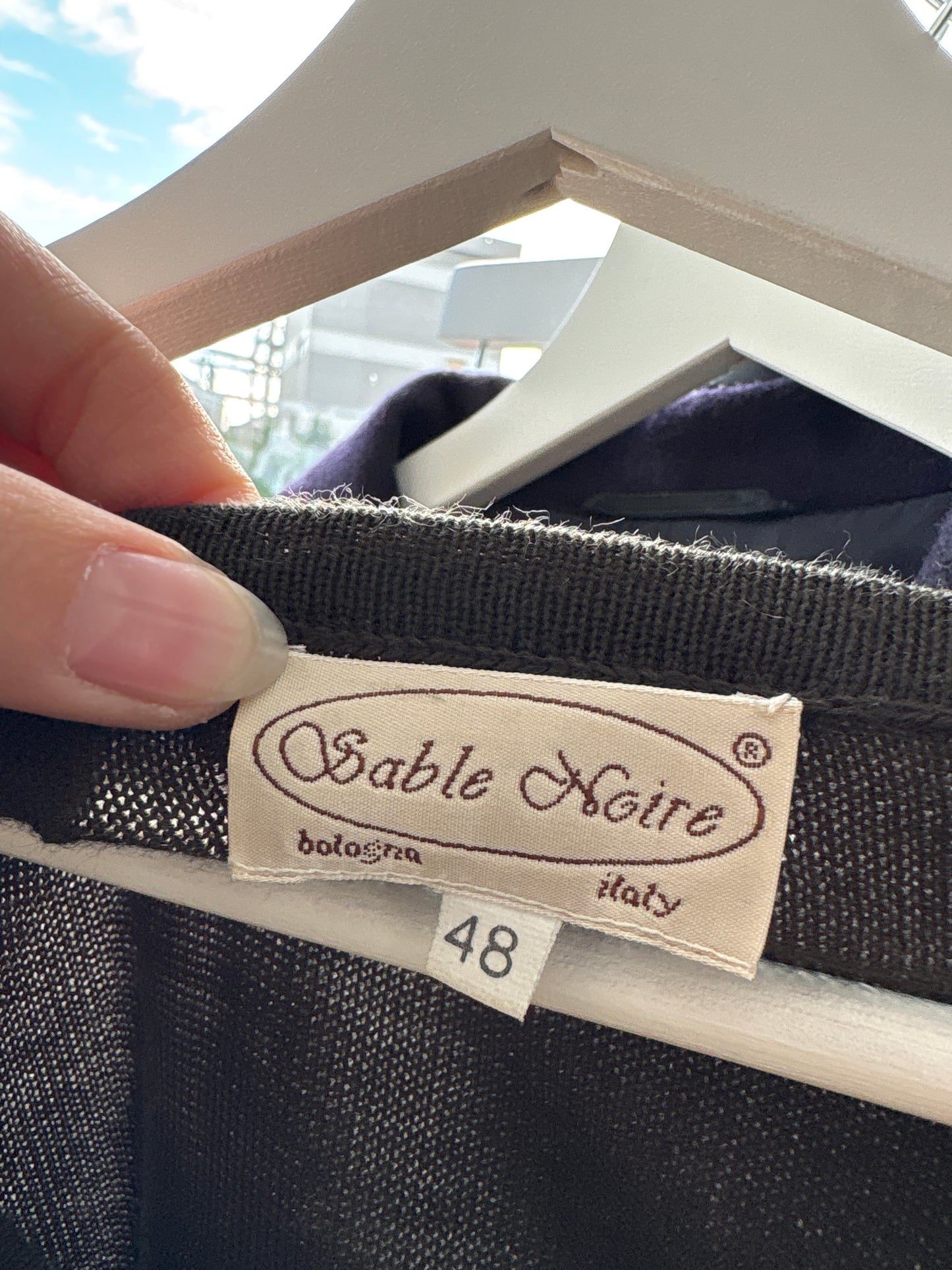 Top italian din lana merino extrafina charcoal gray