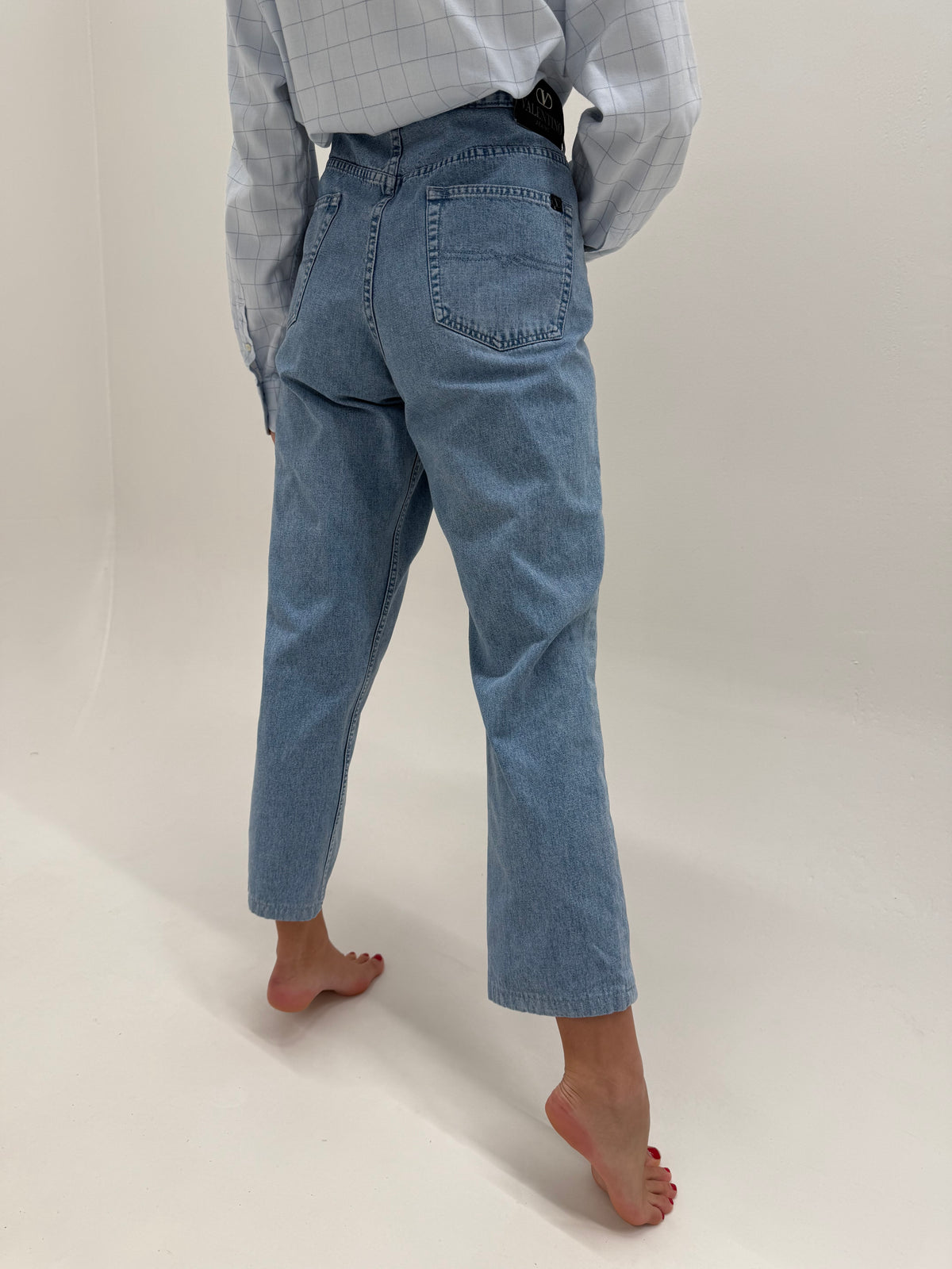 Jeans Valentino vintage classic wash and fit din bumbac plin