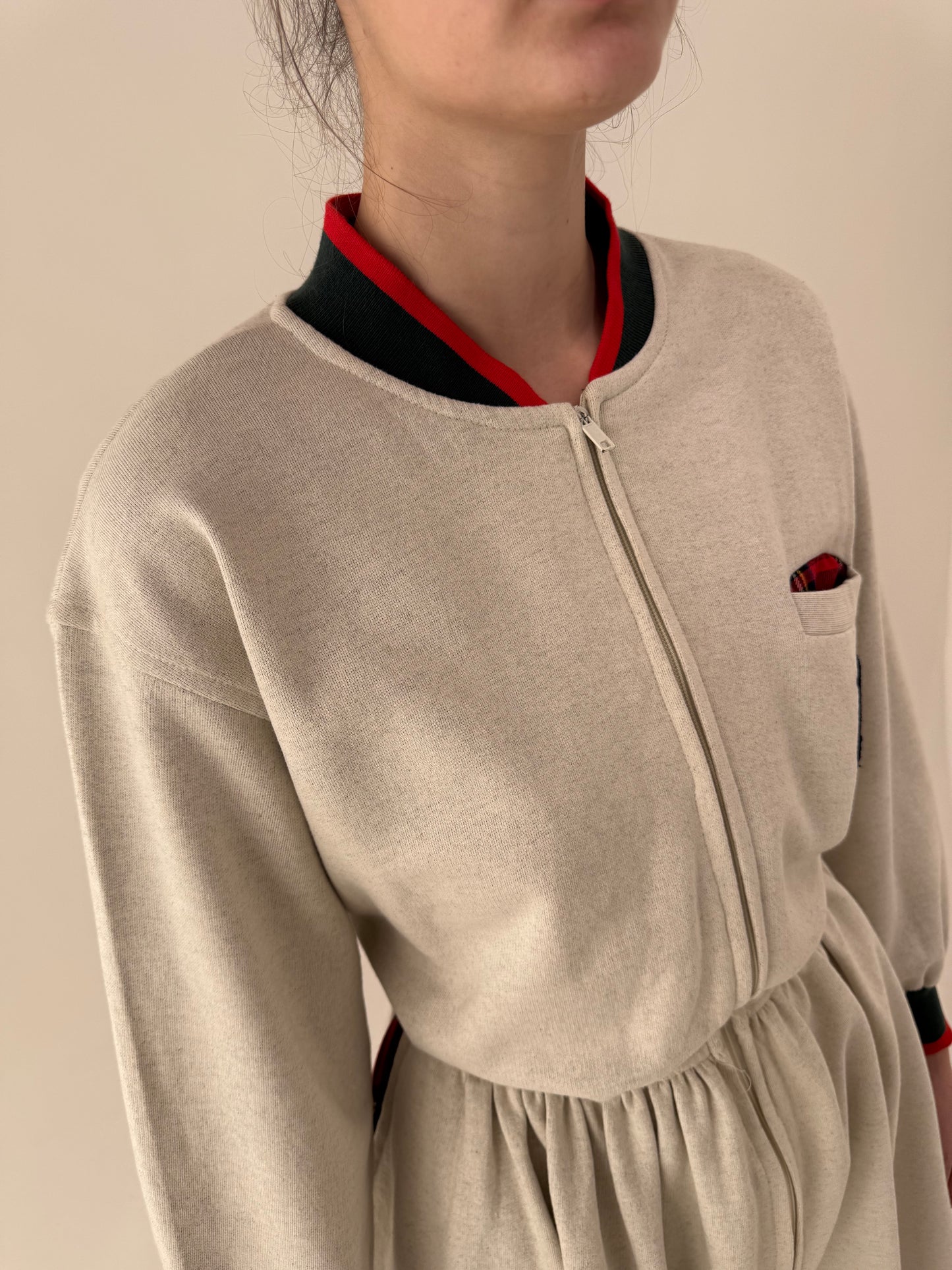 Rochie vintage nouă cu etichetă în stil Gucci din bumbac gros cu influențe casual