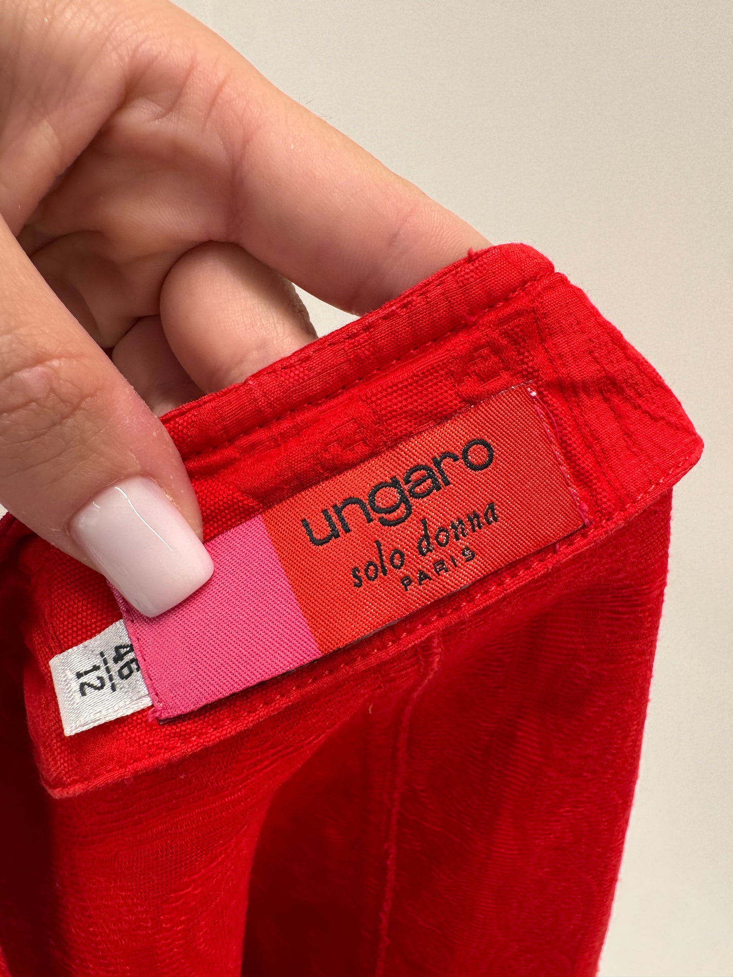 Sacou vintage luxury Ungaro cambrat tip corsaj din brocart de vară din bumbac