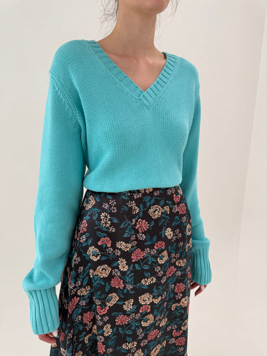 Soft knit Ralph Lauren turcoaz din bumbac premium greu excepțional