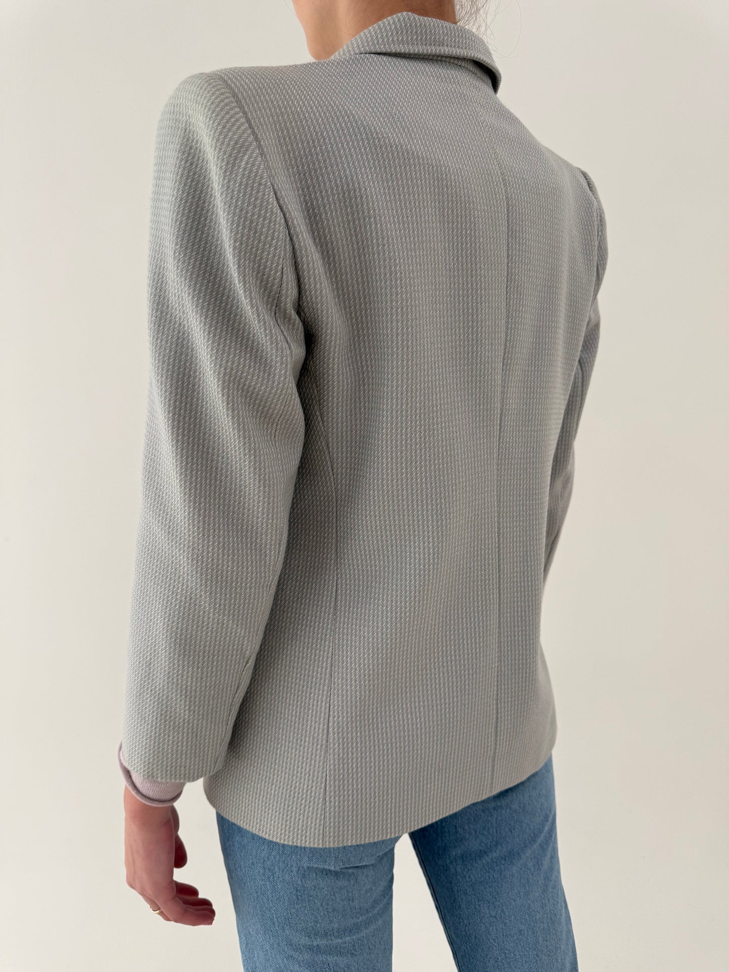 Sacou vintage baby blue Marella by Max Mara cu închidere dublă