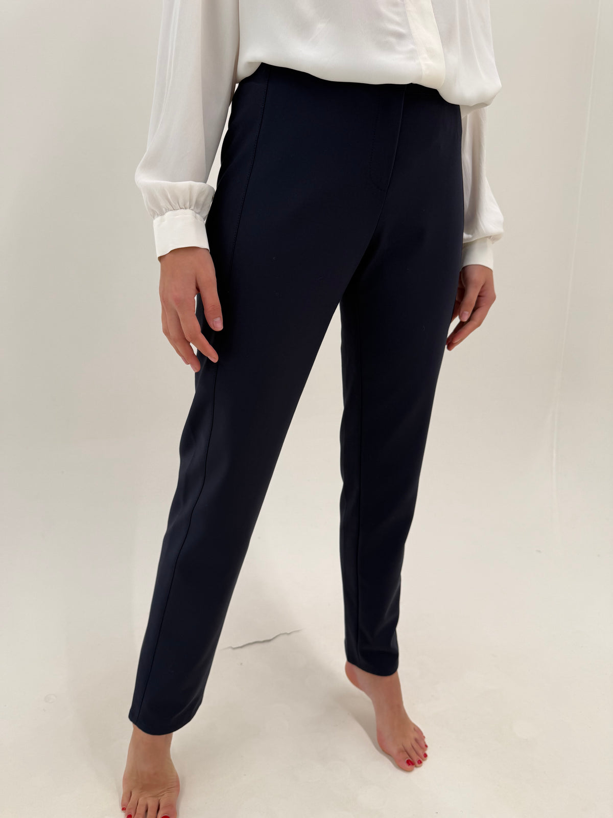 Pantaloni Max Mara Navy blue business to leisure ultra confort modelatori