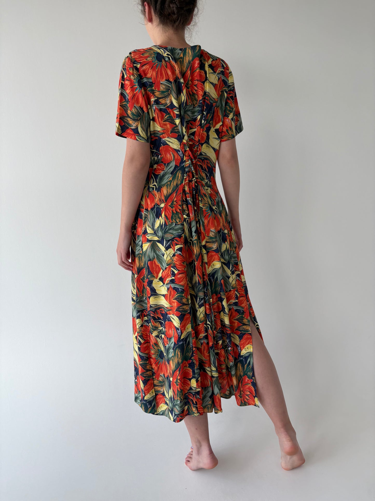 Rochie vintage vaporoasă cu talie reglabilă în culori superbe