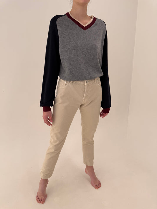 Jeans Valentino vintage luxury nude în croi super revenit în trend