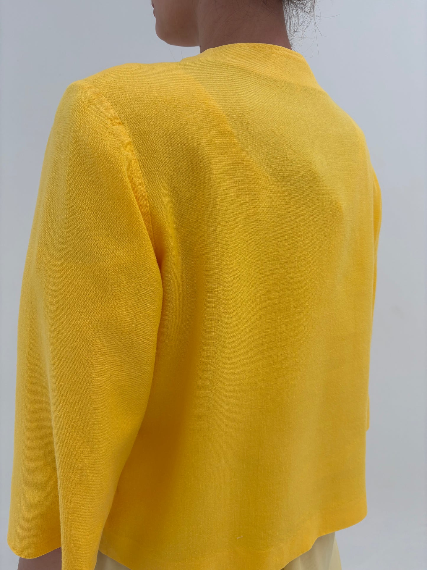 Sacou clasic din in premium ‘couture’ lemon yellow
