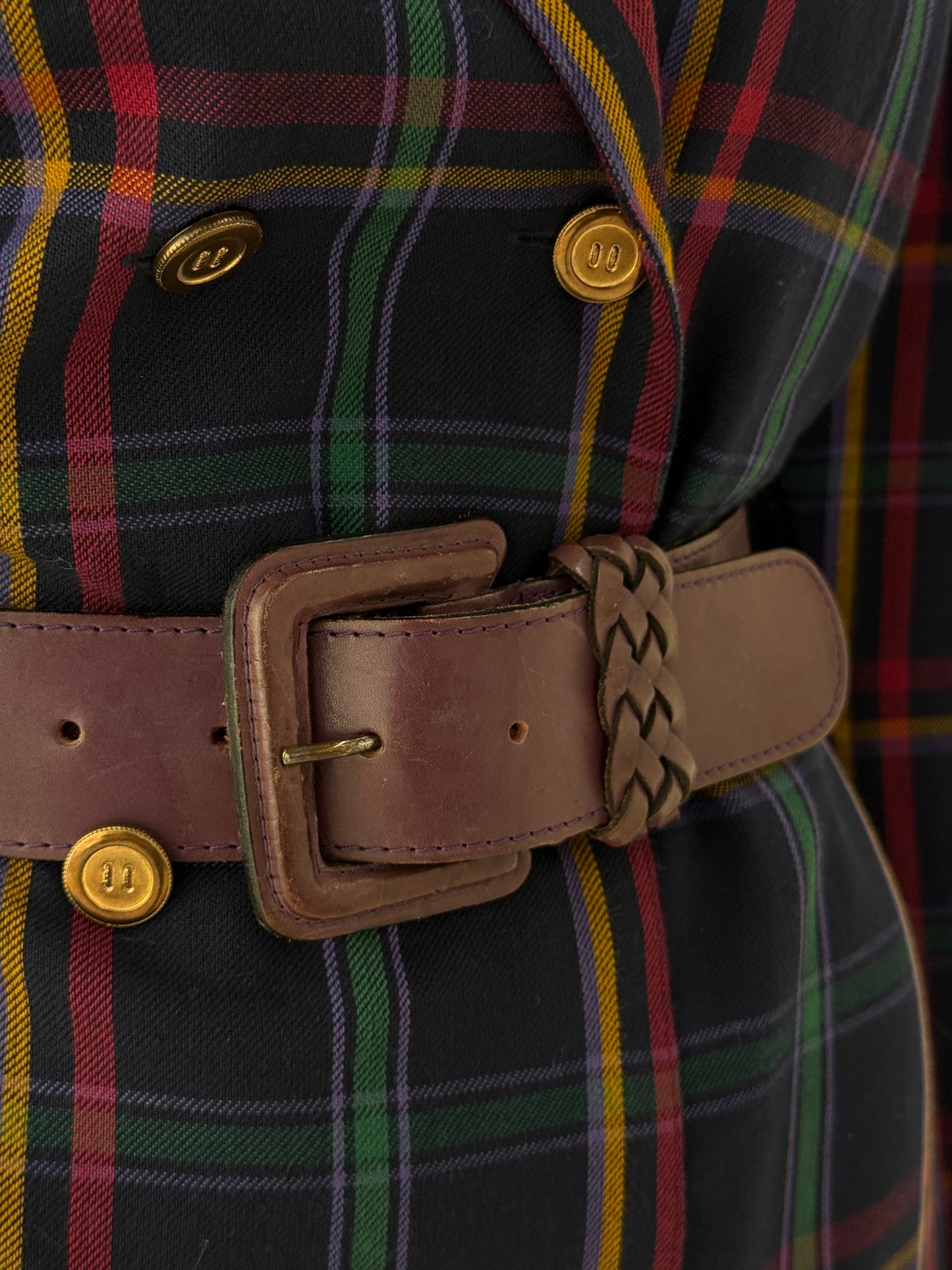 Centura italiană împletită din piele naturală chocolate brown