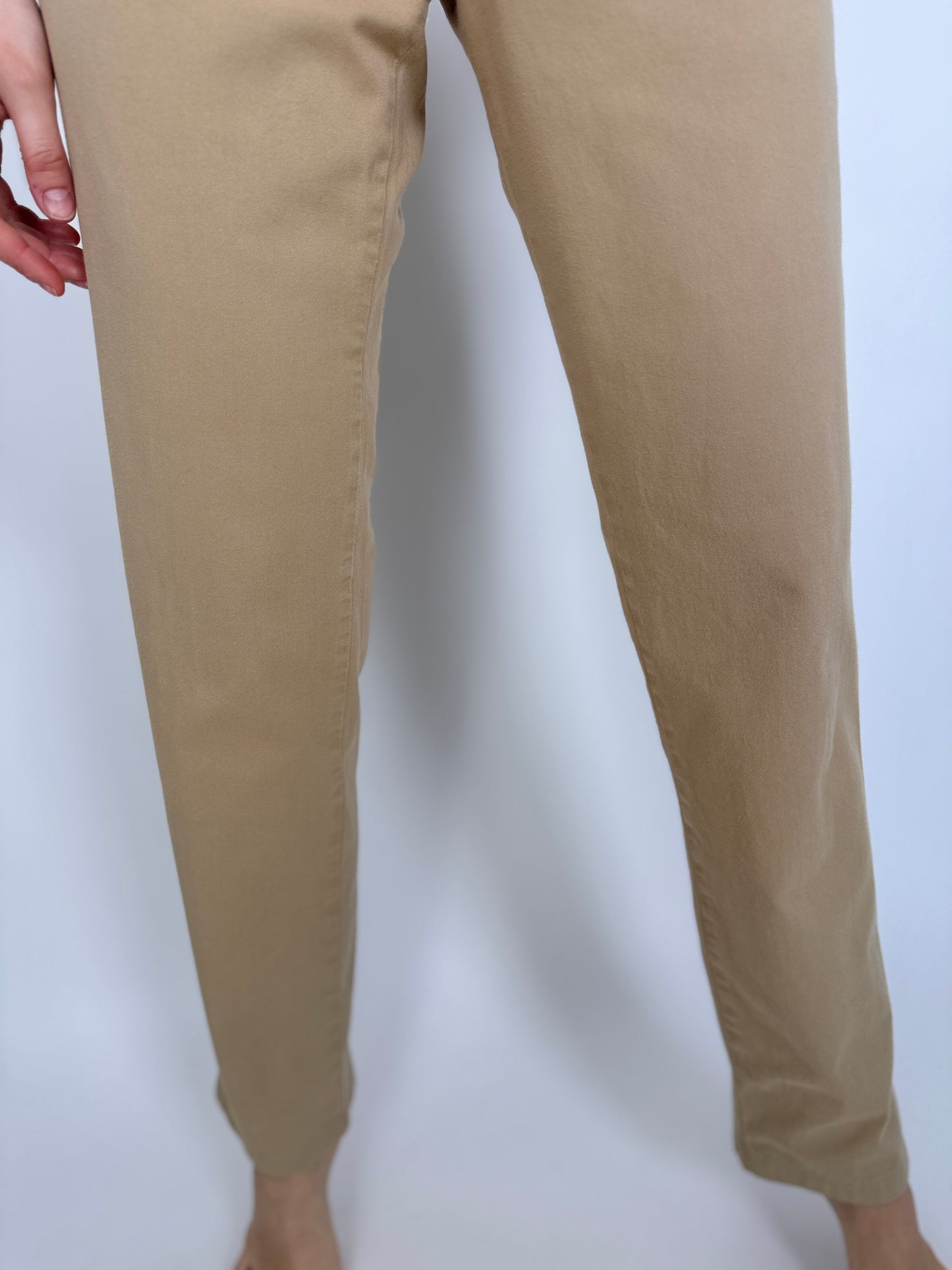 Pantaloni Armani camel confort din bumbac modelator