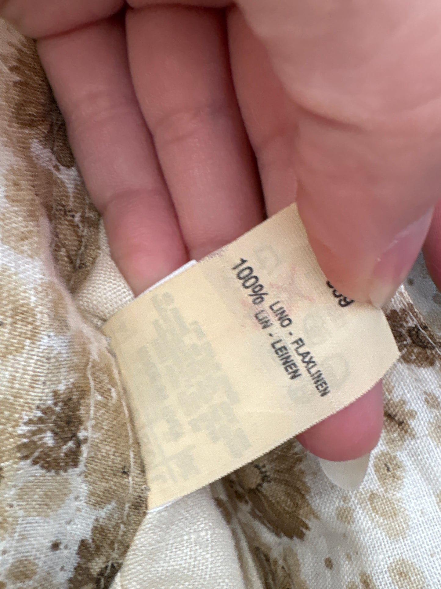 Fustă vintage maxi ultra amplă ivorie cu print floral delicat interior și exterior din in