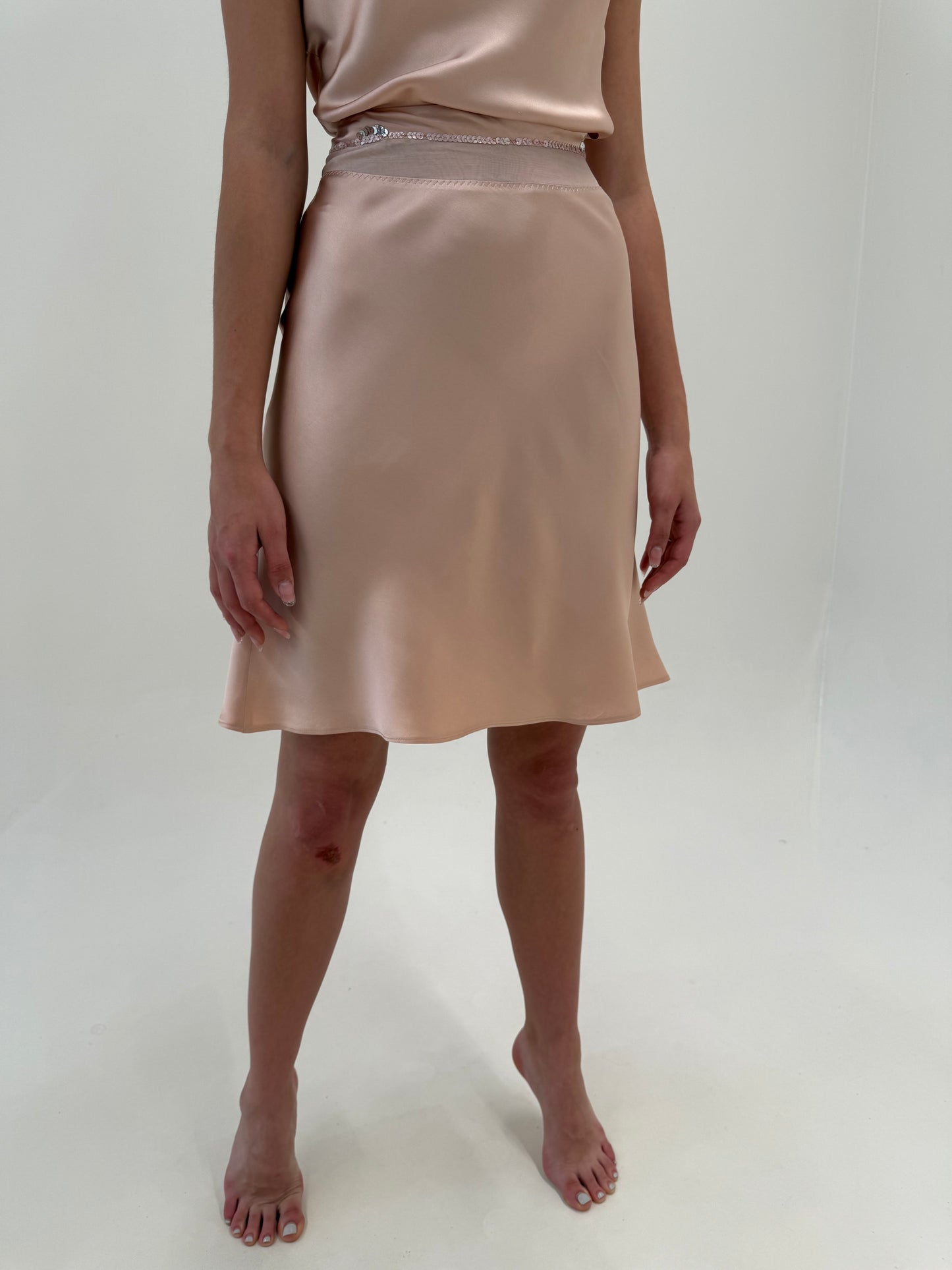 Set dusty Pink italian din mătase naturală plină satinata în bie