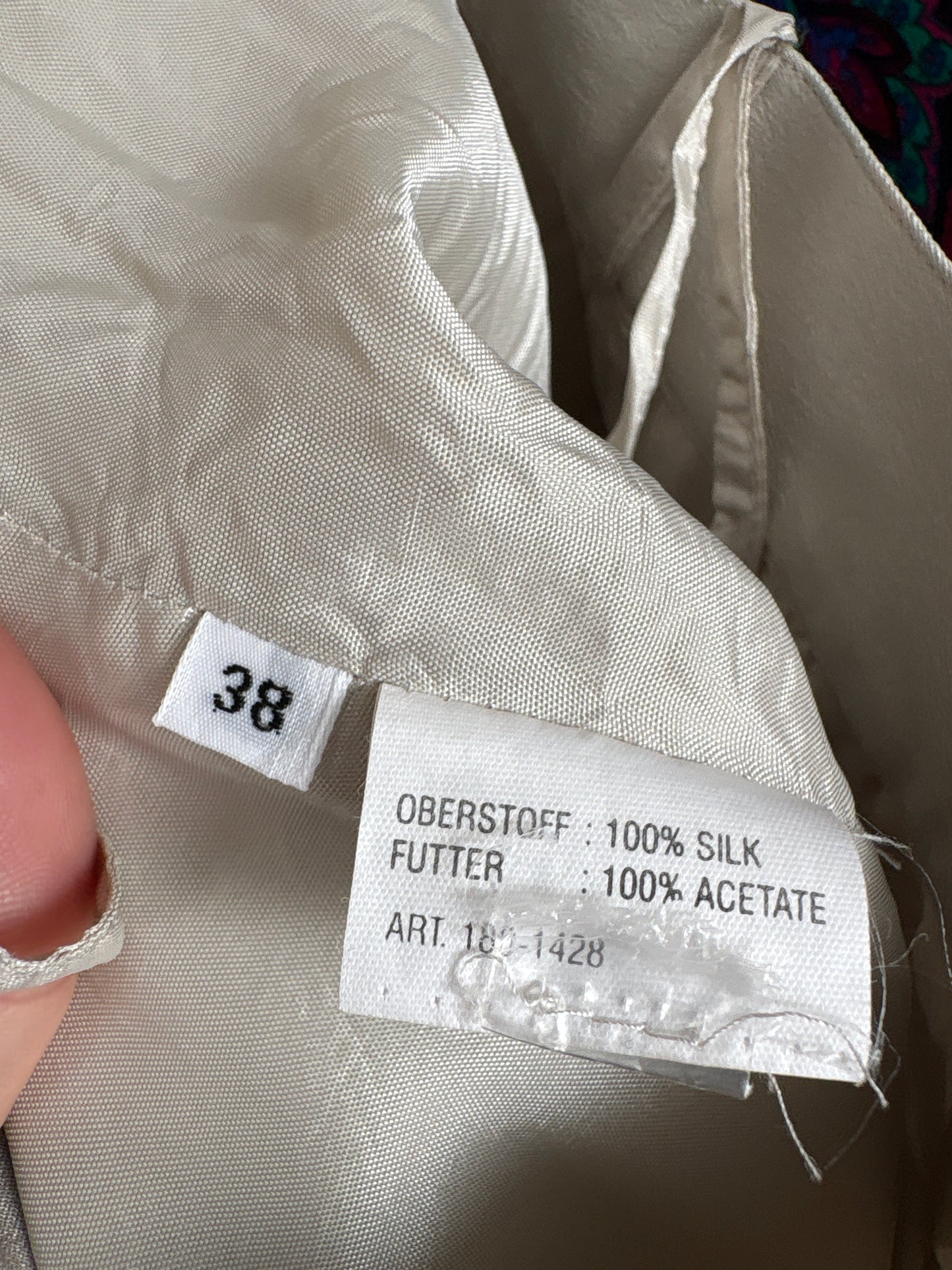 Fustă italiană off white creion din mătase naturală