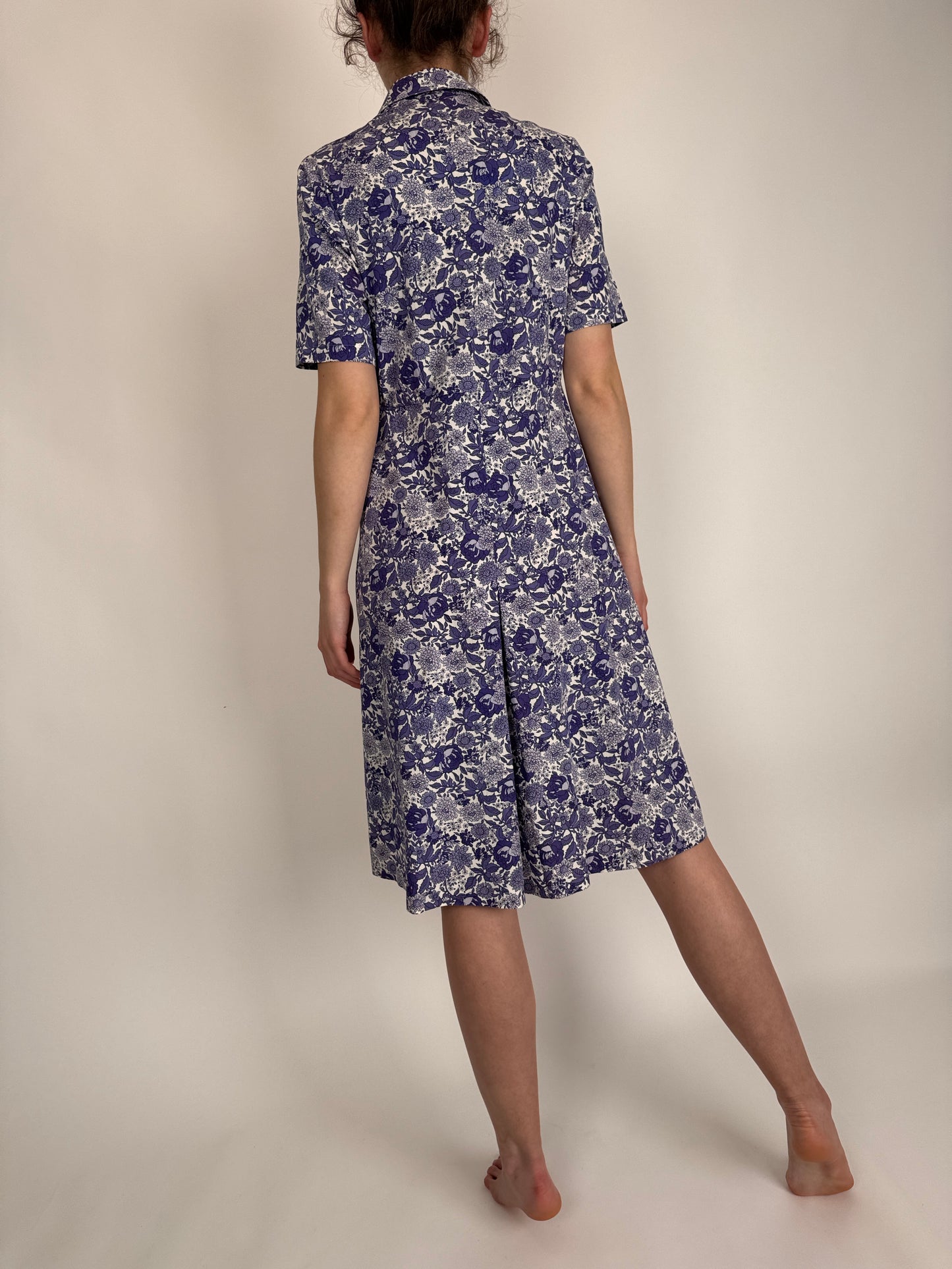 Rochie vintage italiană  cu print superb din pânză extrafina