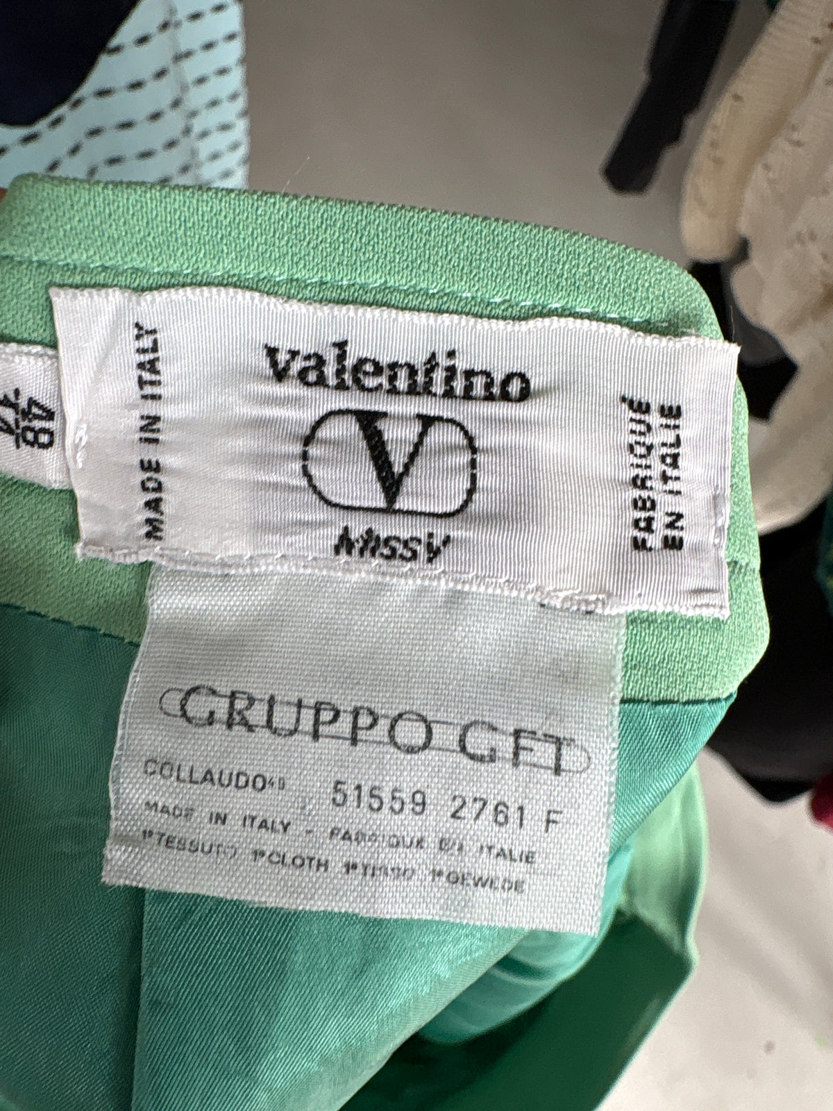 Fustă Valentino creion cu talie ultra înaltă light green din stofita