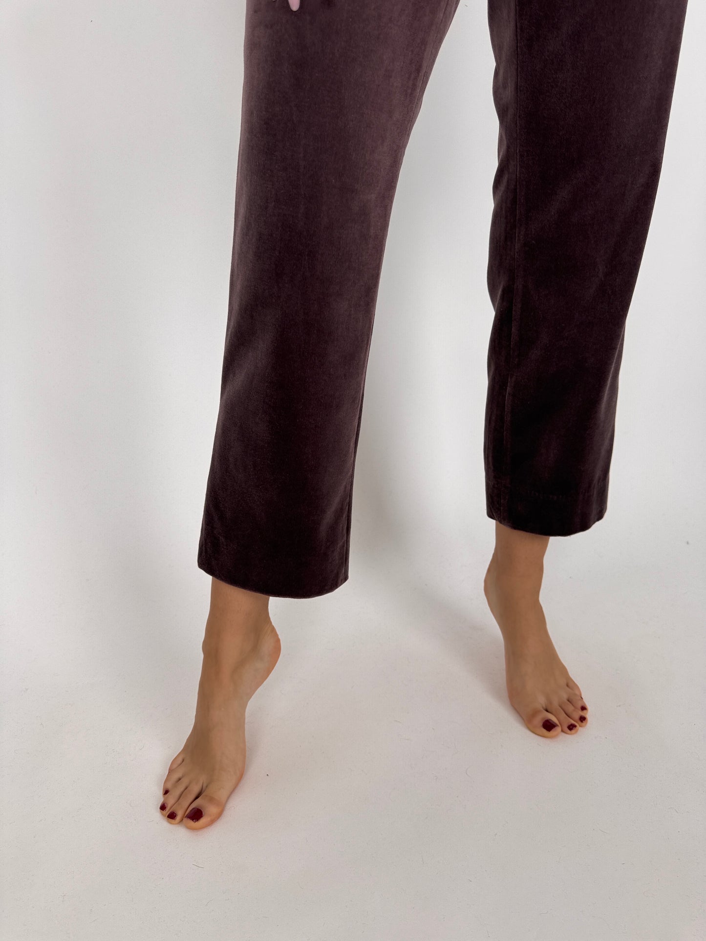 Pantaloni din catifea de bumbac raisin brown